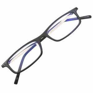 超薄型 老眼鏡 シニアグラス 薄い リーディング 読書 グラス おしゃれ スリム コンパクト ブルーライトカット (ブラック +2.50)