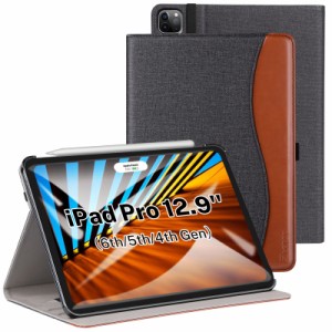 Ztotop iPad Pro 12.9 ケース ビジネス風 iPad Pro 12.9 ケース オートスリープ機能 ペンシル収納 カードポケット付き 手帳型 全面保護 2