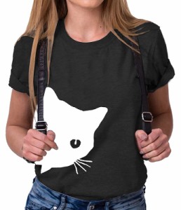 ［エアバイ］猫 Tシャツ 半袖 ネコ 柄 トップス レディース 猫 トッフ?ス 春秋 春 春夏 春服 夏用 夏 冬 秋 通年 オールシーズン 大人 大