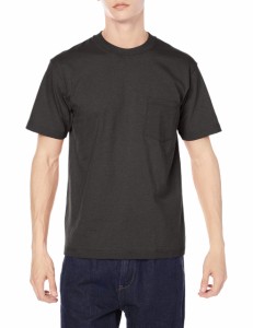 ヘインズ Tシャツ 半袖 丸首 綿100% 丸胴仕様 タグレス仕様 ビーフィポケットTシャツ ビーフィー H5190 メンズ ミッドチャコールヘザー X