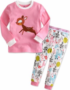 Vaenait Baby キッズ子供ベビー服綿100%ルームウェア長袖パジャマ寝間着上下セット Mini Bambi M