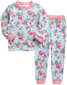 Vaenait Baby キッズ子供ベビー服綿100%ルームウェア長袖パジャマ寝間着上下セット Lovely Rose XS