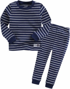 Vaenait Baby キッズ子供ベビー服綿100％ルームウェア長袖パジャマ寝間着上下セット Color Pen Navy S