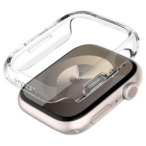 Spigen Apple Watch ケース 45mm  Series 9 / 8 / 7 対応  全透明 落下 衝撃 吸収 簡易着脱 超薄型 シンプル スリム 軽量 保護カバー ア