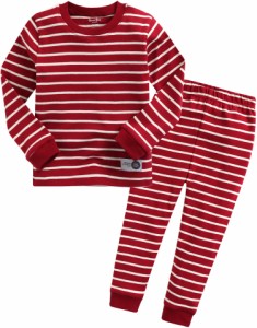 Vaenait Baby キッズ子供ベビー服綿100％ルームウェア長袖パジャマ寝間着上下セット Color Pen Red JM