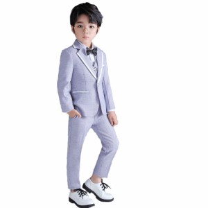 RONGFA 3点セット 子供スーツ 子供服 フォーマル スーツ 男の子 ジャケット パンツ ベスト キッズスーツ 小学生 タキシード 子供 キッズ 