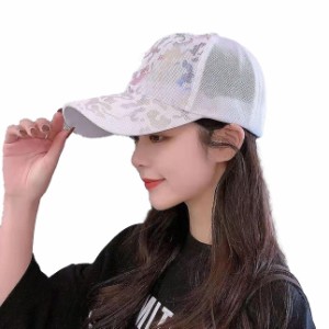 スロウアンドメロウキャップ メッシュ迷彩 総柄 レディース カジュアル 帽子 韓国 風 ファッション シンプル スポーツ 紫外線 対策 ゴル