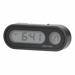 車載時計 車載温度計 デジタル 電子時計 バックライト付き 夜光 両面テープ付き 小型 電池式 設置簡単 液晶ディスプレイ