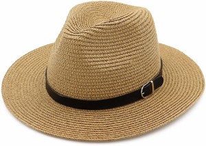麦わら帽子 ストローハット ペーパーポケッタブルハット パナマ帽 中折れ ハット サイズ調節 折りたたみ可能 洗える帽子 リボン付き メン