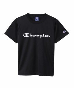 チャンピオン Tシャツ キッズ 半袖 丸首 吸水速乾 スクリプトロゴ ショートスリーブTシャツ ベージックスポーツ CK-XS317 ブラック 130