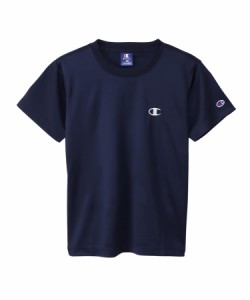 チャンピオン Tシャツ キッズ 半袖 丸首 吸水速乾 ワンポイントロゴ ショートスリーブTシャツ ベージックスポーツ CK-XS316 ネイビー 110