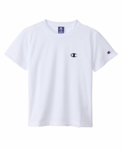 チャンピオン Tシャツ キッズ 半袖 丸首 吸水速乾 ワンポイントロゴ ショートスリーブTシャツ ベージックスポーツ CK-XS316 ホワイト 110