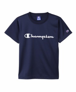 チャンピオン Tシャツ キッズ 半袖 丸首 吸水速乾 スクリプトロゴ ショートスリーブTシャツ ベージックスポーツ CK-XS317 ネイビー 140