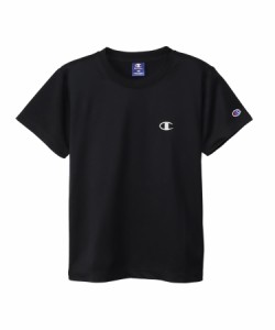 チャンピオン Tシャツ キッズ 半袖 丸首 吸水速乾 ワンポイントロゴ ショートスリーブTシャツ ベージックスポーツ CK-XS316 ブラック 150