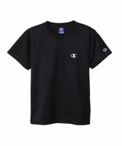 チャンピオン Tシャツ キッズ 半袖 丸首 吸水速乾 ワンポイントロゴ ショートスリーブTシャツ ベージックスポーツ CK-XS316 ブラック 130