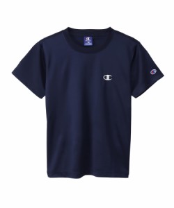 チャンピオン Tシャツ キッズ 半袖 丸首 吸水速乾 ワンポイントロゴ ショートスリーブTシャツ ベージックスポーツ CK-XS316 ネイビー 160