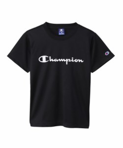 チャンピオン Tシャツ キッズ 半袖 丸首 吸水速乾 スクリプトロゴ ショートスリーブTシャツ ベージックスポーツ CK-XS317 ブラック 160