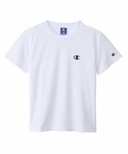 チャンピオン Tシャツ キッズ 半袖 丸首 吸水速乾 ワンポイントロゴ ショートスリーブTシャツ ベージックスポーツ CK-XS316 ホワイト 120