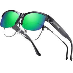 DUCO メガネの上から掛けられる オーバーサングラス めがね さんぐらす 偏光レンズ UV400 紫外線カット 花粉サングラス メンズ レディー
