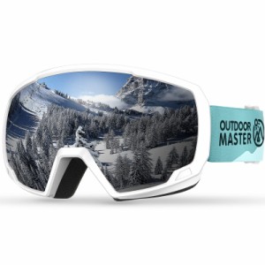OutdoorMaster 子供用スキーゴーグル UV400 紫外線100%カット メガネ対応 子ども スノーゴーグル 180°広視野 スノボートゴーグル 曇り止