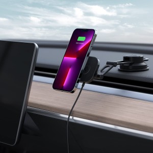 Spigen 車載ホルダー マグネット MagSafe用 吸盤 スマホホルダー 車 ダッシュボード式 粘着ゲル吸盤 スマホスタンド iPhone 14 13 12 Pro