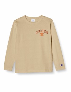 チャンピオン Tシャツ キッズ 長袖 丸首 綿100% Relax Fit グラフィックロゴプリント ロングスリーブポケットTシャツ CKSX407Z プティー 