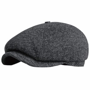 FREESE キャスケット 帽子 ハンチング キャップ 3D立体 クラシックデザイン オールシーズン メンズ M L (M, ブラック)
