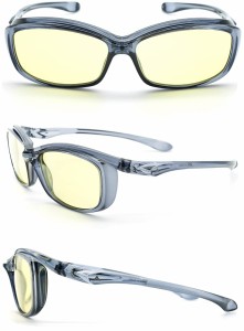 エーフィット 夜間運転用サングラス オーバーサングラス 眼鏡の上からサングラス オーバーグラス メンズ ナイトグラス AF-OS11D-C2 イエ