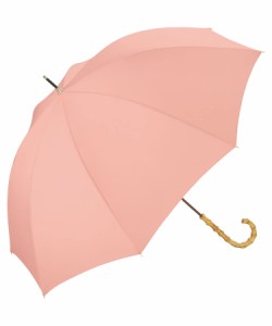 Wpc. 雨傘 ベーシックバンブーアンブレラ ピンク 長傘 58cm レディース 晴雨兼用 大きい バンブーハンドル シンプル 無地 上品 大人 飽き