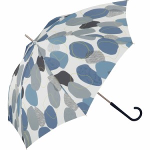 Wpc. 雨傘 ニュアンスパターン ブルー 長傘 58cm レディース 晴雨兼用 大きい 北欧 レトロ ナチュラル 通勤 通学 おしゃれ 可愛い 女性 2