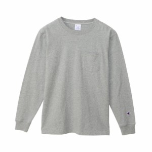 チャンピオン Tシャツ 長袖 丸首 COTTON USA ロングスリープポケットTシャツ BASIC C3-Y432 メンズ ｵｯｸｽﾌｫｰﾄﾞｸﾞﾚｰ