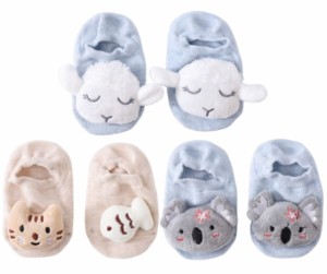 matakoko315 ベビー靴下 赤ちゃんソックス 可愛い キャラクター 滑り止め付き 新生児 出産祝い 赤ちゃん 靴下 柔らかい 通気 抗菌 ベビー