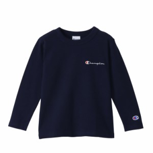 チャンピオン Tシャツ キッズ 長袖 丸首 綿100％ スクリプトロゴ ロングスリーブTシャツ キッズベージック CKSY404Z ネイビー