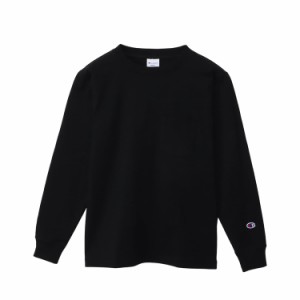 チャンピオン Tシャツ 長袖 丸首 COTTON USA ロングスリープポケットTシャツ BASIC C3-Y432 メンズ ブラック