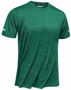 TACVASEN メンズ Tシャツ 半袖シャツ テニスウェア ランニングシャツ ハーフスリーブ トレーニング スポーツトップス 薄手 通気 バイクウ
