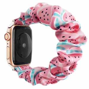 WOXDECO コンパチブル Apple Watch バンド シュシュ アップルウォッチ バンド 交換用 柔軟 軽量 スタイリッシュ おしゃれ レディース メ