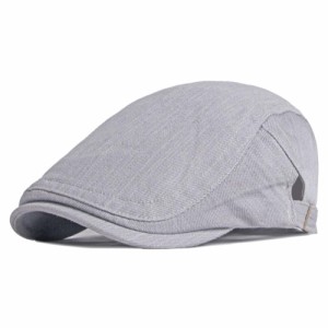 FREESE ハンチング 帽子 キャスケット キャップ 無地 綿100% 軽量 オールシーズン メンズ (グレー)