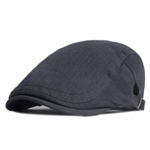 FREESE ハンチング 帽子 キャスケット キャップ 無地 綿100% 軽量 オールシーズン メンズ (ブラック)