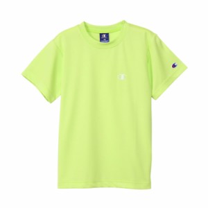 チャンピオン Tシャツ キッズ 半袖 丸首 速乾 ワンポイントロゴ ショートスリーブTシャツ ベーシックスポーツ CK-XS316 ライム