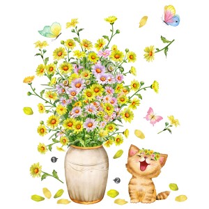 ウォールステッカー 花 植物 藤 観葉植物 シール 葉っぱ ピンク 花 猫 蝶 絵画 インテリア おしゃれ 壁紙シール はがせる おしゃれ 北欧 