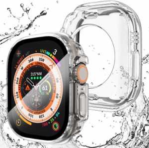 AMAPC 2023強化版 for Apple Watch ケース Apple Watch Ultra 49mm 用 ケース 360度全面防水 バンド 水泳・スポーツ専用 ガラスフィルム 