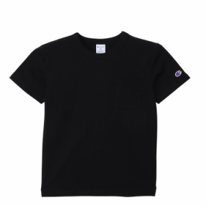 チャンピオン Tシャツ キッズ 半袖 丸首 綿100% バインダーネック ショートスリーブポケットTシャツ ベーシック CK-Z303 ブラック 120