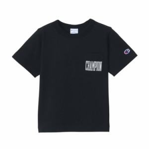 チャンピオン Tシャツ キッズ 半袖 丸首 綿100％ Relax Fit グラフィックロゴプリント ショートスリーブポケットTシャツ ベーシック CKSX