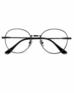 Uandmeluck ブルーライトカット メガネ 伊達メガネ PC眼鏡 UV400カット 大きめ 透明レンズ おしゃれ 男女兼用 度なし ボストン型 (ブラッ