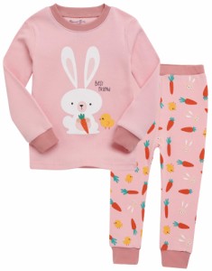 Vaenait Baby キッズ子供ベビー服綿100%ルームウェア長袖パジャマ寝間着上下セット Rabbit Crew M