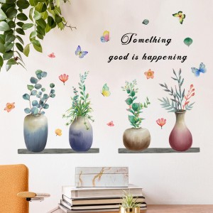 Mestiker ウォールステッカー 植物 植木鉢 観葉植物 緑 壁ウォールステッカー wall sticker decor 生活防水 壁紙シール はがせる おしゃ