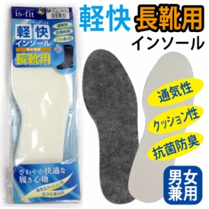 【ゆうパケット対応可能】is-fit 長靴用 軽快 インソール 男女兼用22.0cm〜28.0cm 通気性 抗菌防臭 ソフトな履き心地 ウール素材 NS110 