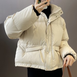 アウター 中綿 ジャケット 3色 レディース ショート丈 コート ダウン シンプル カジュアル ラフ 長袖 ファスナー 暖かい あったか 防寒 