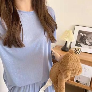 シャツ＆パンツセット セットアップ レディース ルームウェア 半袖Tシャツ トップス イージーパンツ 2点セット 上下セット ツーピース 大