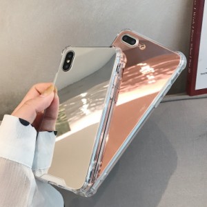 スマホケース iPhoneケース 3色 鏡 ミラー レディース かわいい 大人可愛い 韓国 トレンド 流行 ゴールド 金 シルバー 銀 ピンク メタリ